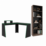Combo Escritorio Gamer Tokio Wengue y Estantería Home E3 Avellana