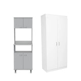 Combo Mueble Microondas Kitchen Blanco y Alacena Varese Blanco