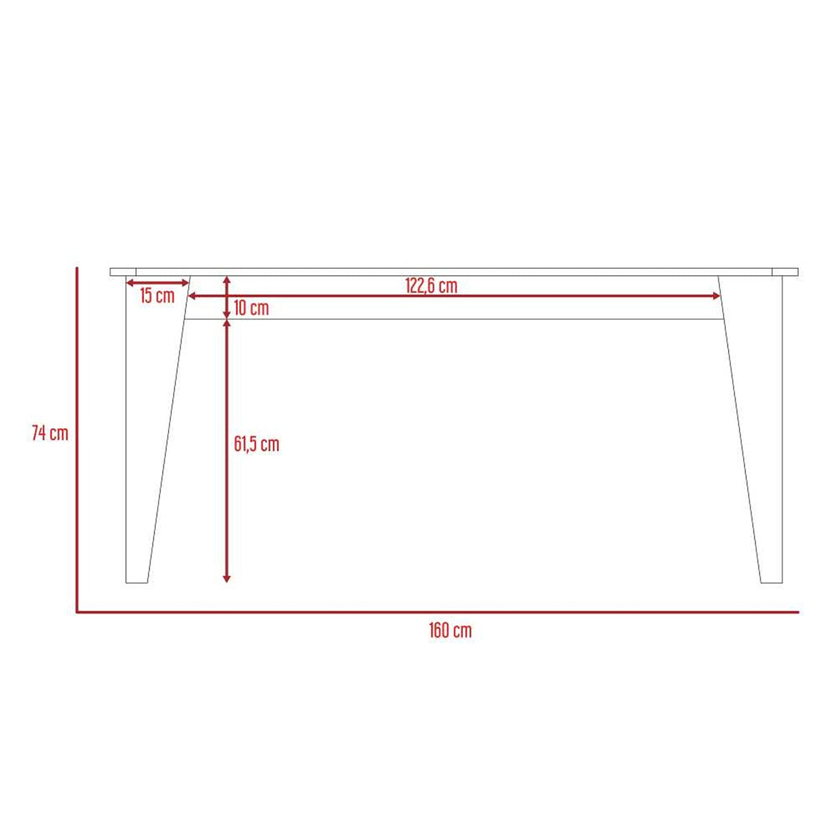 Comedor Volterra Habano 160x74cm Rectangular de Seis Puestos y sin Sillas - Comedores | Bylmo