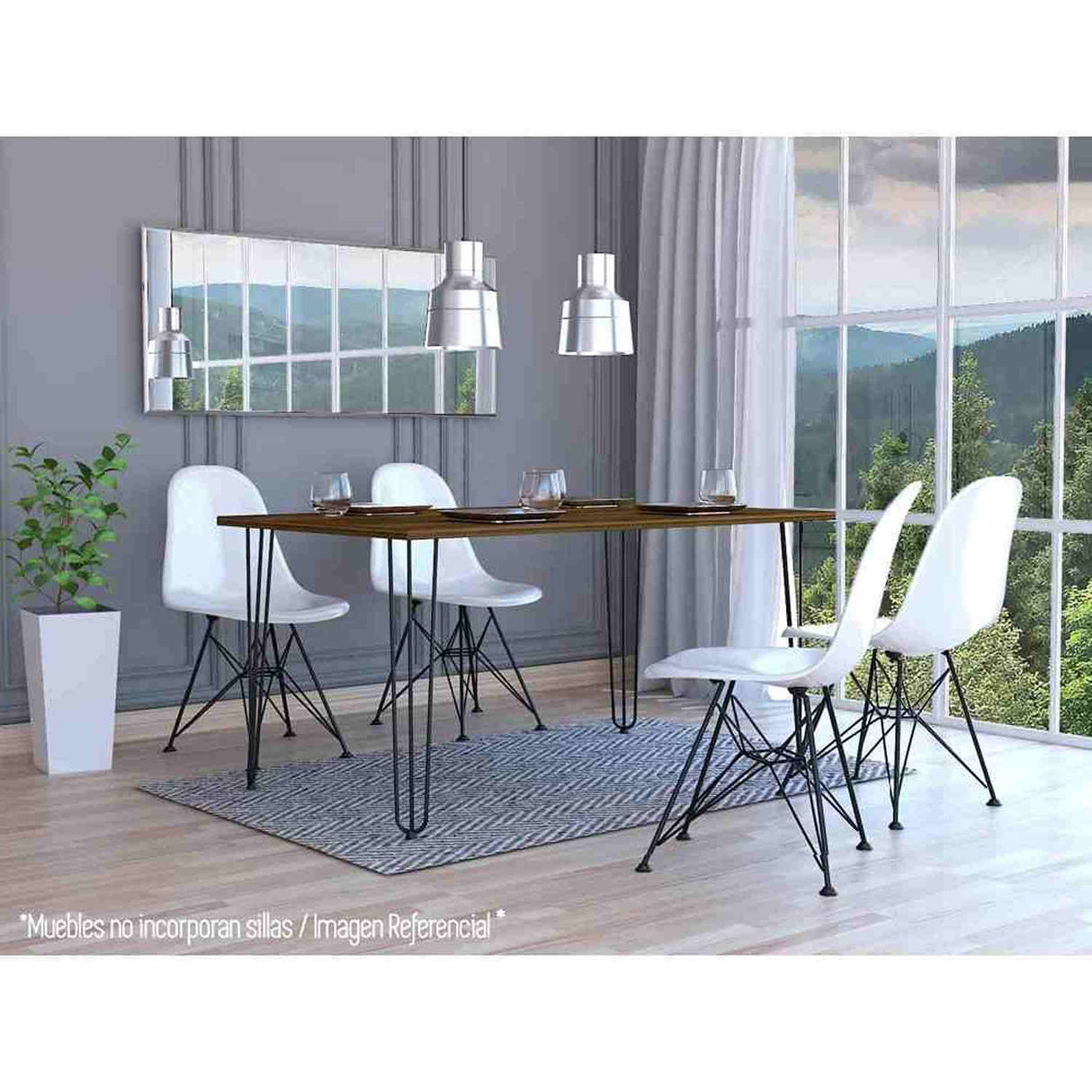 Comedor Vassel Caramelo 160x74.3cm Rectangular de Cuatro Puestos y sin Sillas - Comedores | Bylmo