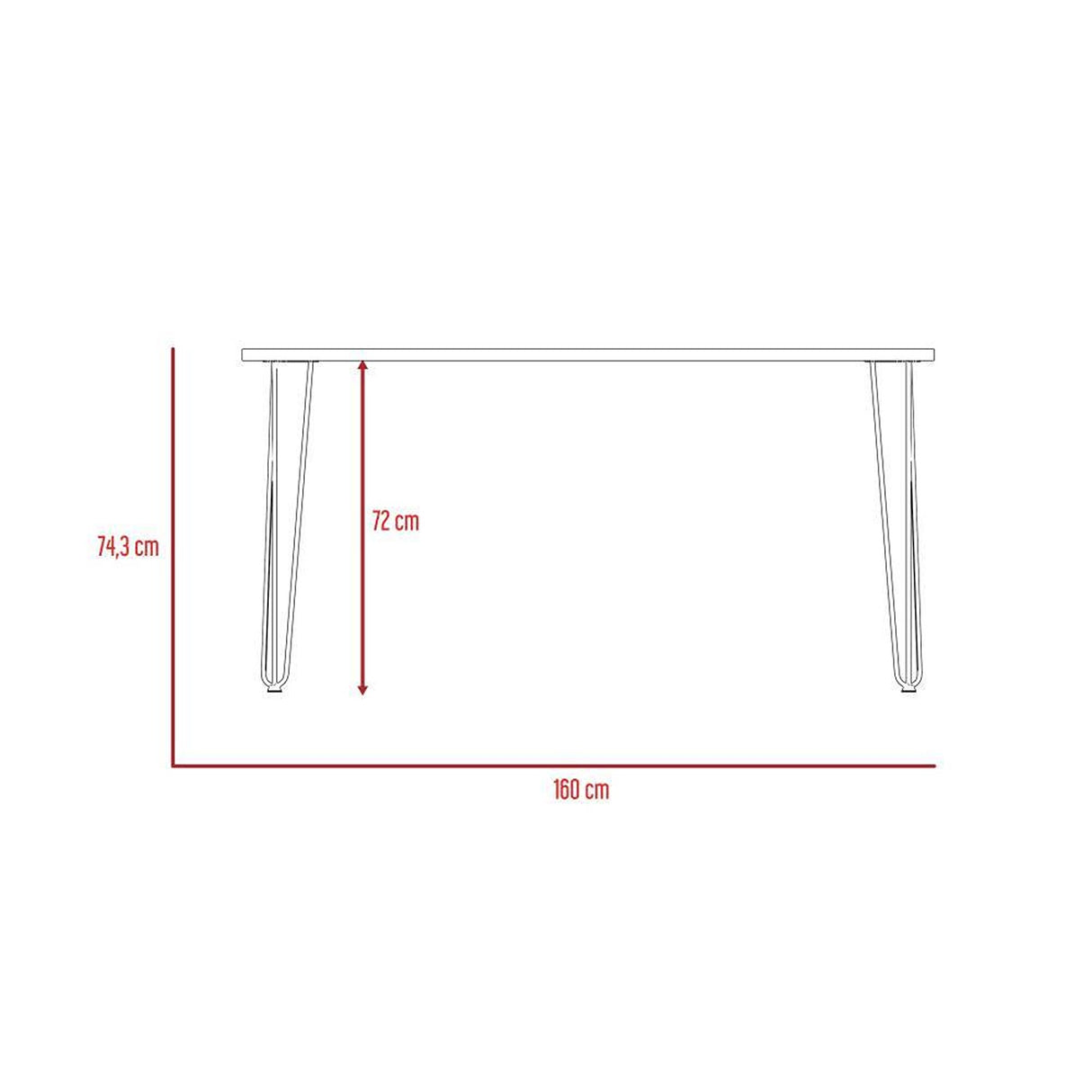 Comedor Vassel Caramelo 160x74.3cm Rectangular de Cuatro Puestos y sin Sillas - Comedores | Bylmo