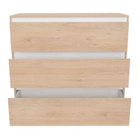 Cómoda Benetti Rovere y Blanco 101.1x100cm De Tres Hileras con Tres Cajones - Cajoneras | Bylmo