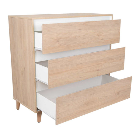 Cómoda Benetti Rovere y Blanco 101.1x100cm De Tres Hileras con Tres Cajones - Cajoneras | Bylmo