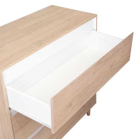 Cómoda Benetti Rovere y Blanco 101.1x100cm De Tres Hileras con Tres Cajones - Cajoneras | Bylmo