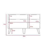 Cómoda Concept Duna 120x120cm De Dos Hileras con Dos Cajones - Cajoneras y Comodas | Bylmo