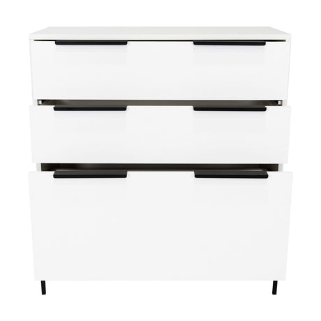 Cómoda White Collection Blanco 79.1x85.3cm De Tres Hileras con Tres Cajones - Cajoneras | Bylmo