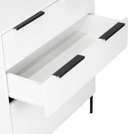 Cómoda White Collection Blanco 79.1x85.3cm De Tres Hileras con Tres Cajones - Cajoneras | Bylmo