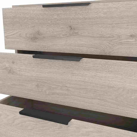 Cómoda Kaia Ceniza 70x69cm De Tres Hileras con Tres Cajones