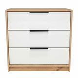 Cómoda Kaia Duna y Blanco 68.7x70cm De Tres Hileras con Tres Cajones - Cajoneras | Bylmo