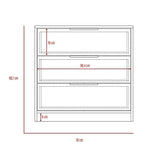 Cómoda Kaia Duna y Blanco 68.7x70cm De Tres Hileras con Tres Cajones - Cajoneras | Bylmo
