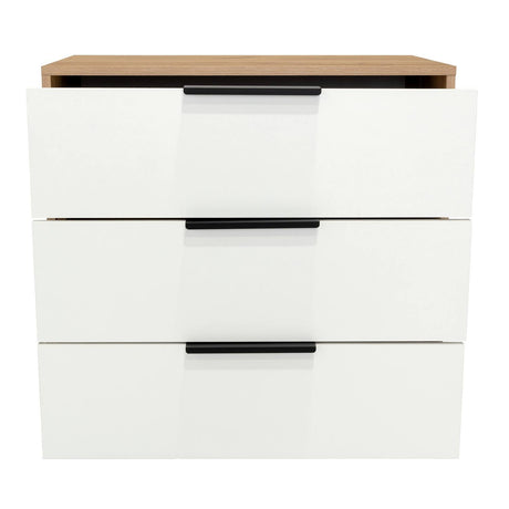 Cómoda Kaia Duna y Blanco 68.7x70cm De Tres Hileras con Tres Cajones - Cajoneras | Bylmo