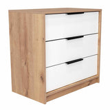 Cómoda Kaia Duna y Blanco 68.7x70cm De Tres Hileras con Tres Cajones - Cajoneras | Bylmo