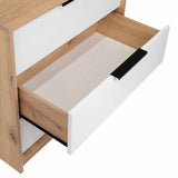 Cómoda Kaia Duna y Blanco 68.7x70cm De Tres Hileras con Tres Cajones - Cajoneras | Bylmo