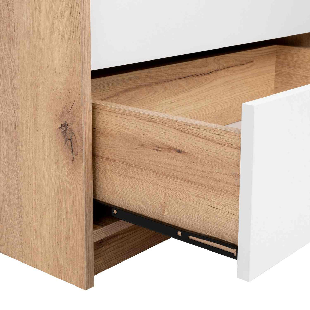 Cómoda Kaia Duna y Blanco 68.7x70cm De Tres Hileras con Tres Cajones - Cajoneras | Bylmo