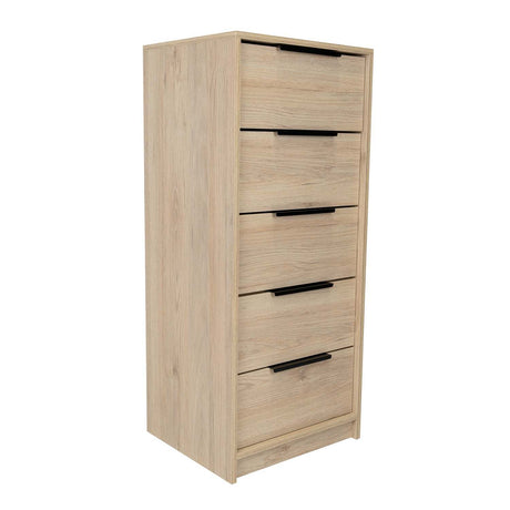 Cómoda Kaia Rovere y Blanco 45x107.8cm De Cinco Hileras con Cinco Cajones - Cajoneras | Bylmo