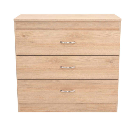 Cómoda Melia Duna y Blanco 80x75cm De Tres Hileras con Tres Cajones - Cajoneras | Bylmo