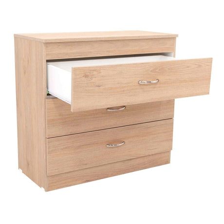 Cómoda Melia Duna y Blanco 80x75cm De Tres Hileras con Tres Cajones - Cajoneras | Bylmo