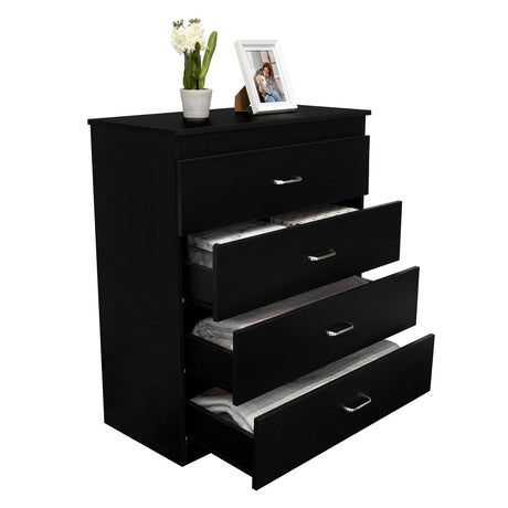 Cómoda Santino Wengue 80x91.1cm De Cuatro Hileras con Cuatro Cajones - Cajoneras | Bylmo