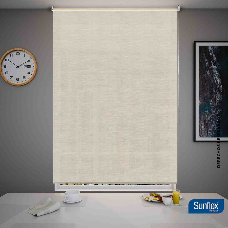 Cortina Translúcida Luce Enrollable Poliester Beige Fondo Entero 120 x 180 cm