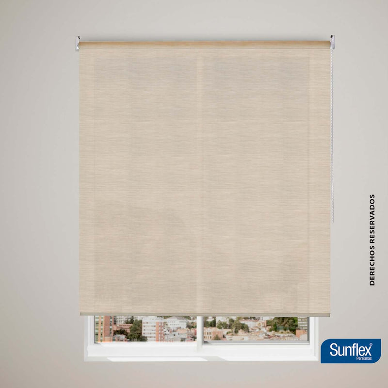 Cortina Translúcida Luce Enrollable Poliester Beige Fondo Entero 200 x 180 cm