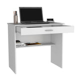 Escritorio Edificie Blanco 80 cm con Cajón y Entrepaño