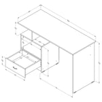 Escritorio Bernabeu Wengue 120 cm con Un Cajón y Entrepaños