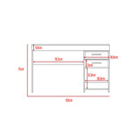 Escritorio Ibare Duna 120 cm con Dos Cajones y Entrepaños
