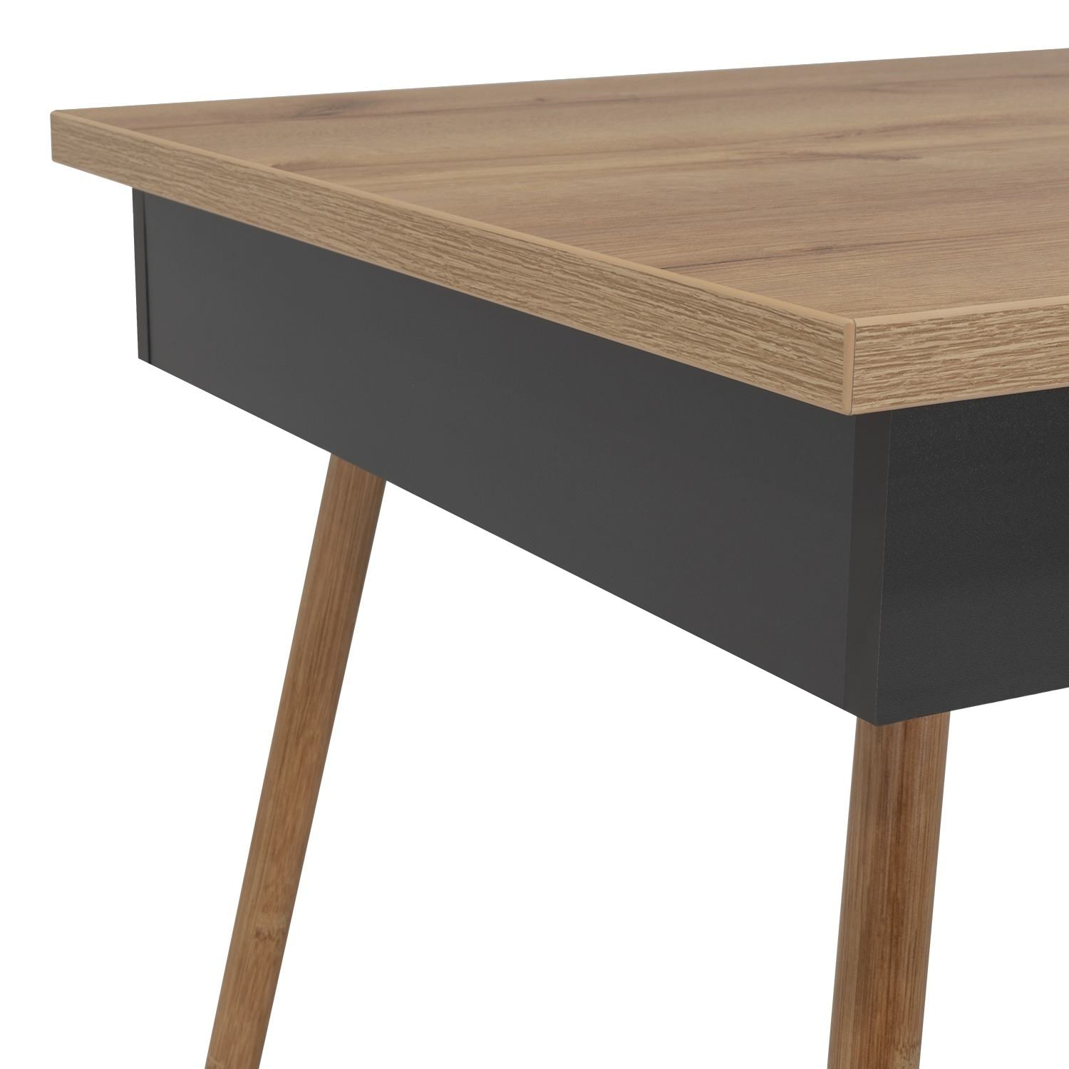 Escritorio Newport Duna y Plomo 150x73.5cm sin Cajones - Escritorios y Archivadores | Bylmo