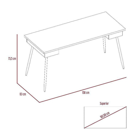 Escritorio Newport Duna y Plomo 150x73.5cm sin Cajones - Escritorios y Archivadores | Bylmo