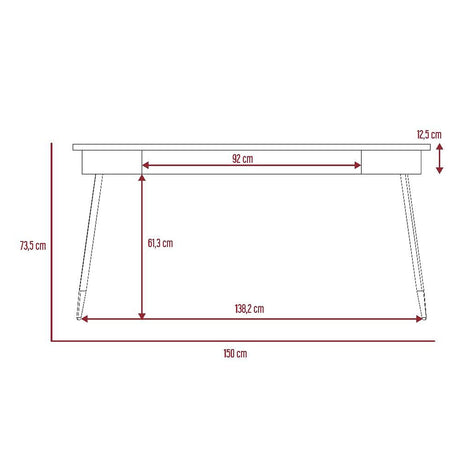 Escritorio Newport Duna y Plomo 150x73.5cm sin Cajones - Escritorios y Archivadores | Bylmo