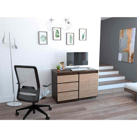 Escritorio Transformable Office Habano 107x73cm Con Tres Cajones - Escritorios | Bylmo