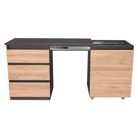 Escritorio Transformable Office Habano 107x73cm Con Tres Cajones - Escritorios | Bylmo