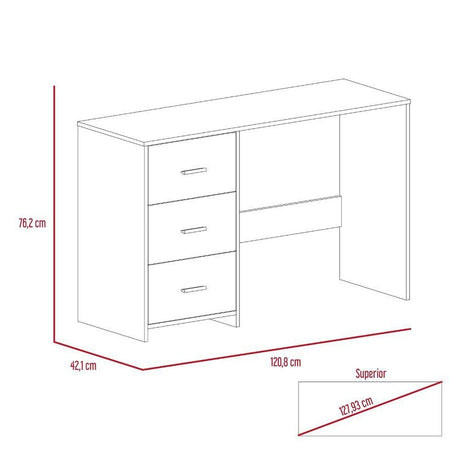 Escritorio Toronto Wengue 121 cm con Cajones - Escritorios y Archivadores | Bylmo