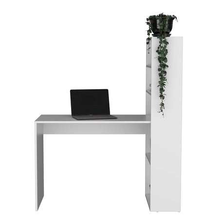 Escritorio Z120 Blanco 120x144cm sin Cajones y con Organizador de Libros - Escritorios | Bylmo