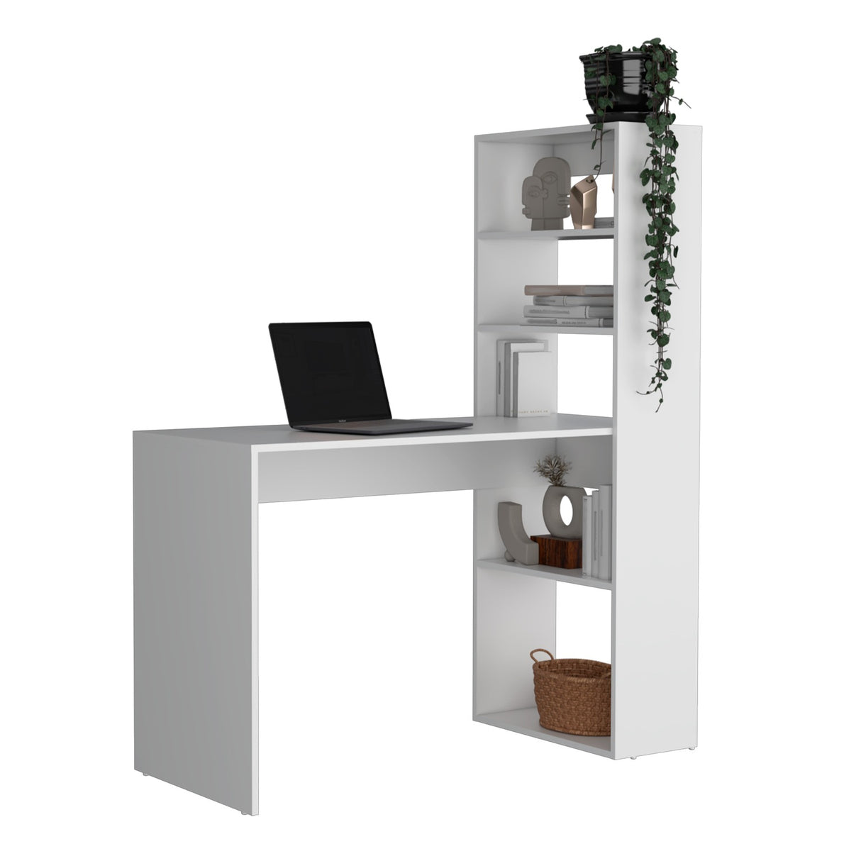 Escritorio Z120 Blanco 120x144cm sin Cajones y con Organizador de Libros - Escritorios | Bylmo