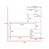 Escritorio con Biblioteca Alito Blanco 140x140cm Con Un Cajón y con Organizador de Libros - Escritorios | Bylmo