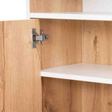 Escritorio en L Singapur Duna y Blanco 130x130cm sin Cajones y con Organizador de Libros - Escritorios | Bylmo