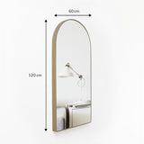 Espejo de Pared Ibiza Dorado 60x120cm Arco Superior con Marco Metalico - Espejos Decorativos | Bylmo