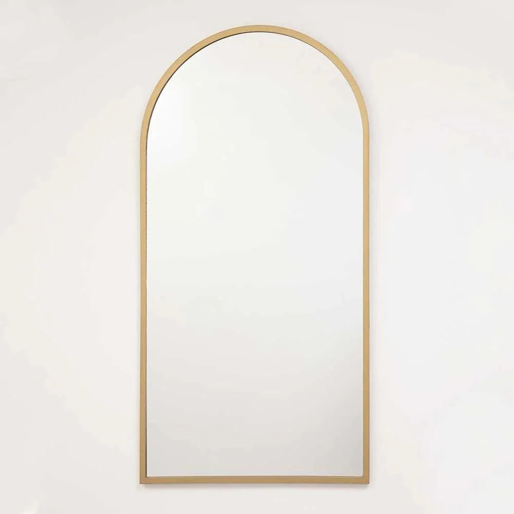 Espejo de Pared Dorado 50x100cm Arco Superior con Marco En Madera