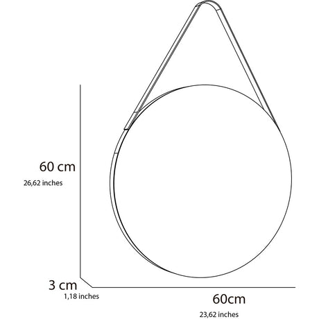Espejo de Pared Persa Plateado 60x60cm Redondo sin Marco - Espejos Decorativos | Bylmo