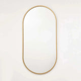 Espejo de Pared Dorado 50x100cm Ovalado con Marco En Madera