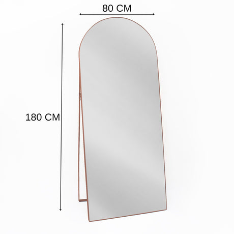 Espejo de Piso Zanzibar Cobre 80x180cm Arco Superior con Marco Metálico - Espejos Decorativos | Bylmo