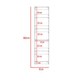 Estantería Home Macadamia 45x181cm con Cinco Compartimientos - Bibliotecas y Estanterías | Bylmo