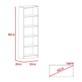 Estantería Home Blanco 62.8x180.6cm con Cinco Compartimientos