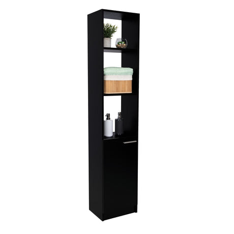 Estanteria de Baño Shen Wengue 33 cm con Una Puerta y Entrepaños - Gabinetes | Bylmo