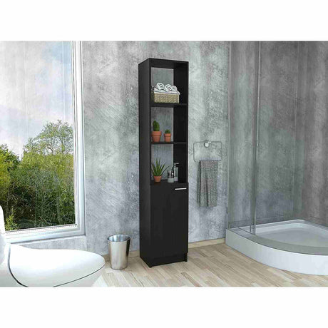Estanteria de Baño Shen Wengue 33 cm con Una Puerta y Entrepaños - Gabinetes | Bylmo