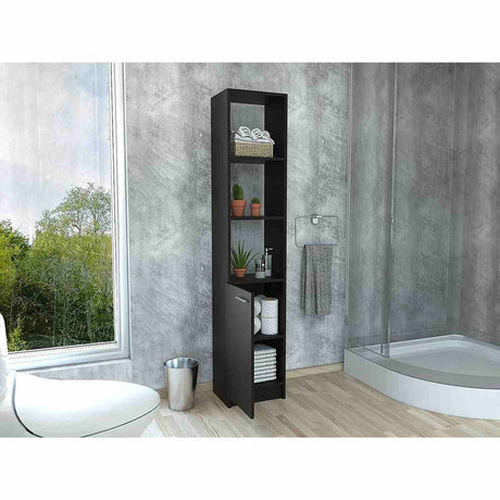 Estanteria de Baño Shen Wengue 33 cm con Una Puerta y Entrepaños - Gabinetes | Bylmo