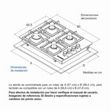 Estufa de Empotrar Challenger Negro 60x45cm de Cuatro Quemadores