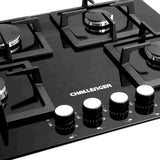 Estufa de Empotrar Challenger Negro 60x52cm de Cuatro Quemadores