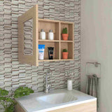 Gabinete de Baño Cairo Rovere 55x40cm Cuadrado con Espejo y con Dos Entrepaños - Gabinetes | Bylmo